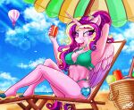  aircraft anthro ball balloon basket beverage bikini breasts chair cleavage clothed clothing container equid equine female footwear friendship_is_magic fur furniture glass_tumbler hair hasbro hi_res horn hot_air_balloon inflatable lens_flare lounge_chair mammal multicolored_hair my_little_pony outside parasol pink_body pink_fur princess_cadance_(mlp) purple_eyes purple_hair sandals sitting solo stainedglasslh sun_chair swimwear tennis_ball winged_unicorn wings 
