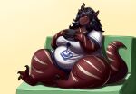  anthro clothing controller dragon female game_controller hair hi_res obese obese_female overweight overweight_female shenzel skarlett_cynder solo 