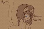  &lt;3 &lt;3_eyes 2021 anthro blue_eyes breasts chest_tuft dialogue domestic_cat english_text eris_(scorpdk) eyebrows eyelashes felid feline felis female freckles hair inner_ear_fluff long_hair mammal nude onomatopoeia scorpdk sketch smile solo sound_effects text tuft 