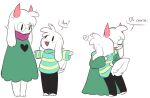  &lt;3 2019 3_toes askthetinies asriel_dreemurr barefoot biped black_bottomwear black_clothing black_pants blush bottomwear bovid caprine clothed clothing daww deltarune dialogue digital_media_(artwork) duo embrace english_text eye_contact eyes_closed eyewear feet fully_clothed fur glasses goat green_clothing green_eyewear green_glasses hug lagomorph leporid looking_at_another mammal open_mouth open_smile pants pattern_clothing purple_scarf rabbit ralsei scarf simple_background smile standing striped_clothing stripes text toes undertale undertale_(series) video_games white_background white_body white_fur 