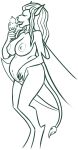  2019 anthro areola big_breasts breasts dessert disney eyes_closed felid female food gargoyles ice_cream maggie_reed_(gargoyles) mammal monochrome mutate_(gargoyles) nipples nude pregnant redout sketch solo tongue wings 