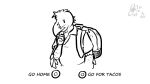  anthro avian backpack bird cerdeorhys clothing corvid corvus_(genus) crow dot_eyes gonzalo_(cerdeorhys) humanoid male meme monochrome options oscine passerine school school_uniform simple_background solo thinking uniform white_background 