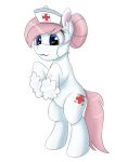  alpha_channel better_version_at_source equid equine female feral friendship_is_magic hair hasbro hi_res horse mammal mask my_little_pony nurse_redheart_(mlp) pink_hair pony salemcat solo white_body 