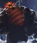  2021 anthro balls belly big_balls big_muscles big_penis bowser bowser&#039;s_fury bracelet breath_powers claws cloud elemental_manipulation erection eyebrows fire fire_breathing fire_manipulation fury_bowser genitals hair hi_res horn huge_balls huge_muscles huge_penis humanoid_genitalia humanoid_penis hyenaface jewelry koopa lightening low-angle_view macro male mario_bros musclegut muscular muscular_anthro muscular_male nintendo nipples nude outside pecs penis penis_grab presenting presenting_penis scalie shell solo spiked_bracelet spiked_shell spikes spikes_(anatomy) standing storm thick_penis thick_thighs video_games water 
