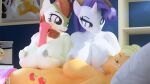  16:9 3d_(artwork) anthro anthrofied applejack_(mlp) autumn_blaze_(mlp) big_breasts big_butt breast_play breastfeeding breasts butt digital_media_(artwork) female friendship_is_magic genitals group gynomorph gynomorph/female hasbro hi_res huge_breasts huge_butt intersex intersex/female my_little_pony nipples nude penis rarity_(mlp) sex symm titfuck widescreen 