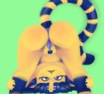  animal_crossing ankha_(animal_crossing) anthro domestic_cat felid feline felis female genitals head_down_ass_up hi_res livzkat_(artist) mammal nintendo pussy solo video_games 