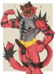  absurd_res anthro erection fire genitals guepardoxart hi_res incineroar looking_at_viewer male muscular muscular_anthro muscular_male nintendo penis piercing pok&eacute;mon pok&eacute;mon_(species) pubes solo video_games 