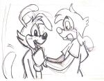  animaniacs anthro black_eyes blush blush_lines canid canine canis clothed clothing disney domestic_dog duo eye_contact fantasypuppy gloves goof_troop hand_holding handwear inkblot looking_at_another love male male/male mammal max_goof nervous shirt sketch standing star surprise surprised_expression surprised_face surprised_look tail_motion tailwag topwear warner_brothers yakko_warner 
