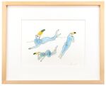  anthro avian bird blue_body butt female lisa_hanawalt lying netflix on_front painting_(artwork) solo toucan traditional_media_(artwork) tuca_(tuca_and_bertie) tuca_and_bertie 