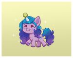  ball blue_hair border bracelet cutie_mark equid equine female feral hair hasbro horn izzy_moonbow_(mlp) jewelry mammal mlp_g5 my_little_pony ravensun smol solo sparkles tennis_ball unicorn white_border 