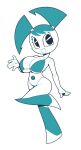  android big_breasts bikini blue_hair breasts clothing female hair hi_res humanoid jenny_wakeman machine my_life_as_a_teenage_robot nickelodeon not_furry open_mouth pigtails plantpenetrator raised_leg robot robot_humanoid simple_background solo swimwear white_body 