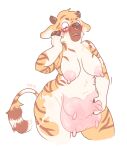  anthro blush bovid bovine breasts cattle facial_piercing felid female fingers fur growth hhazard hooved_fingers hooves horn hyaenid hybrid mammal nose_piercing nose_ring pantherine piercing sagging_breasts shocked solo species_transformation striped_body striped_fur stripes teats tiger transformation udder_grab udder_growth udders 