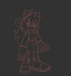  amber_the_hedgehog anthro apron bottomwear clothing dark_theme eulipotyphlan fan_character female gloves handwear hedgehog mammal pants sample sega sketch slippers solo sonic_the_hedgehog_(series) sweater test-type topwear 