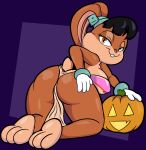  absurd_res anthro big_butt butt chel female fur hair hi_res holding_butt jack-o&#039;-lantern lagomorph leporid lola_bunny looney_tunes mammal multicolored_body multicolored_fur rabbit solo someth1ngoranother two_tone_body two_tone_fur warner_brothers 