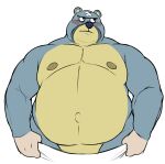  2021 animal_crossing anthro belly blush curt_(animal_crossing) hi_res humanoid_hands male mammal manlyster moobs navel nintendo nipples overweight overweight_male simple_background solo towel ursid video_games white_background 