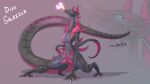  16:9 4_claws 5_fingers absurd_res ambiguous_gender anthro biped blue_eyes breath_powers claws english_text fingers hi_res lluisabadias nintendo nude pink_body pok&eacute;mon pok&eacute;mon_(species) salazzle simple_background solo spread_legs spreading text video_games widescreen 