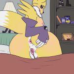  1:1 anthro anus bandai_namco blush butt clitoris digimon digimon_(species) dildo female game_console gamecube gamecube_console genitals jamison_hawkes nintendo nipples presenting presenting_hindquarters presenting_pussy pussy renamon sex_toy shelf solo spread_pussy spreading video_games 