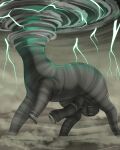  4:5 absurd_res air_creature animal_genitalia animal_penis balls big_balls big_penis camychan centaurworld cloud detailed_background elemental_creature equid equid_taur equine equine_penis erection feral genitals grass grey_body grey_stripes headless hi_res lightning male mammal mammal_taur mountain nude outside penis plains plant quadruped side_view solo standing storm striped_body stripes taur tornado unusual_anatomy unusual_genitalia unusual_penis wind 