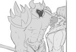  cywolf49 duo hi_res humanoid league_of_legends male male/male monochrome mordekaiser_(lol) not_furry riot_games thresh video_games 