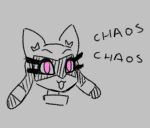  anthro collar devious dialogue fan_character female headshot_portrait humanoid lucy_(shewiff) monochrome nintendo open_mouth pink_eyes pok&eacute;mon pok&eacute;mon_(species) portrait riolu shewiff sketch smug solo video_games 