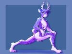  absurd_res anthro antlers arms_bent balls butt capreoline cervid cleovelot clouded_leopard creases digitigrade felid flaccid folded_ears foreskin fur genitals hand_on_knee hand_on_leg hand_on_own_knee hand_on_own_leg hand_on_own_thigh hand_on_thigh hands_on_leg hands_on_own_leg head_tuft hellish hi_res holding_knee holding_leg horn hybrid looking_at_viewer male mammal pantherine penis purple_body purple_eyes purple_fur purple_spots scut_tail short_tail smile smiling_at_viewer solo spots stretching touching_leg touching_own_leg touching_own_thigh touching_thigh tuft white-tailed_deer white_body white_fur 