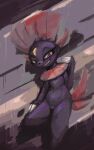  2021 abstract_background absurd_res digital_media_(artwork) female fur genitals hi_res looking_at_viewer metalisk nintendo pok&eacute;mon pok&eacute;mon_(species) purple_body purple_fur pussy red_eyes smile smirk solo video_games weavile 