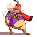  1:1 anthro avian big_butt bird butt clothing feathers galliform huge_butt kylefrommicrosoft male miitopia nintendo panties phasianid red_body red_feathers shaking_butt smug solo suggestive turkey twerkey underwear video_games 