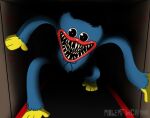  absurd_res animate_inanimate animatronic black_eyes blue_body blue_fur demon doll fangs fur hi_res huggy_wuggy living_doll looking_at_viewer machine male nightmare_fuel not_furry poppy_playtime robot rwgn sharp_teeth solo soul_devouring_eyes teeth yellow_body yellow_skin 