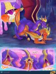  3:4 activision anal anal_orgasm anal_penetration ass_up blush bodily_fluids bodily_fluids_in_ass butt cave comic cum cum_in_ass cum_inside cum_while_penetrated dragon dripping duo flame_(spyro) flame_the_dragon genital_fluids genitals hi_res looking_pleasured male male/male monsterfuzz orange_penis orgasm orgasm_face penetration penis purple_penis raised_tail rear_view sex slap smoke smoke_from_nose spread_legs spread_wings spreading spyro spyro_the_dragon teeth video_games wings 