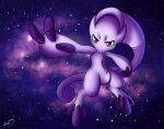  ambiguous_gender arm_out cosmic_background detailed_background floating hi_res legendary_pok&eacute;mon mega_evolution mega_mewtwo mega_mewtwo_y nintendo omnii34 pok&eacute;mon pok&eacute;mon_(species) purple_body purple_skin red_eyes space space_background video_games 