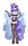  2021 absurd_res anthro anthrofied art_deco bra breasts clothing dandy_(artist) equid equine female friendship_is_magic fur garter_belt garter_straps hair hair_over_eye hand_on_hip hasbro hi_res horn mammal my_little_pony one_eye_obstructed panties purple_hair rarity_(mlp) smoking solo underwear unicorn white_body white_fur 