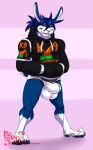  2020 anthro big_bulge blue_body blue_fur blue_hair briefs buckteeth bulge bunny_joel_(character) clothing digital_media_(artwork) feet fur genital_outline hair hands_in_pockets hi_res hoodie hungothenomster lagomorph leporid male mammal multicolored_body multicolored_fur muscular muscular_anthro muscular_male muscular_thighs pink_background pockets rabbit sheath_outline signature simple_background smile solo standing teeth tight_underwear toes topwear two_tone_body two_tone_fur underwear whiskers white_body white_fur yellow_eyes 