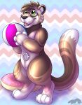  anthro ball beach_ball domestic_cat felid feline felis hi_res inflatable inner_tube kinktober male mammal pool_toy solo thatblackfox_(artist) valve video_games 