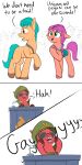  1:2 2021 2d_(artwork) clothing cloven_hooves comic community_(series) dialogue digital_media_(artwork) earth_pony english_text equid equine eyewear female feral friendship_is_magic fur group hair hasbro hat headgear headwear hi_res hitch_trailblazer_(mlp) hooves horse humor male mammal meme mlp_g5 my_little_pony open_mouth podium pony rocket-lawnchair simple_background sprout_cloverleaf_(mlp) sunglasses sunny_starscout_(mlp) teeth text voice_actor_joke white_background 
