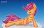  cloud eltaile equid equine female friendship_is_magic hasbro hi_res horse mammal medal my_little_pony pegasus pony scootaloo_(mlp) sky smug solo wings 