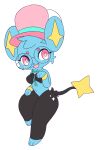  absurd_res anthro black_body black_fur blue_body blue_fur borky-draws breasts clothing eyewear female fur glasses hat headgear headwear hi_res nintendo pink_eyes pok&eacute;mon pok&eacute;mon_(species) shinx small_breasts solo stella_the_shinx video_games 