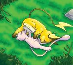  69 barefoot cunnilingus feet furry grass lowres mew oral outdoors outside pawpads penis pokemon raichu soles tail toes 