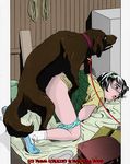  bestiality dog doggystyle from_behind hayashibara_hikari open_mouth panties_down tagme 