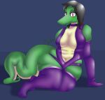  absurd_res anthro big_butt breasts butt clothed clothing female hi_res non-mammal_breasts reptile scalie serpentine simple_background slitherspawn snake snek_(snekkobean) snekkobean solo thick_thighs wide_hips 