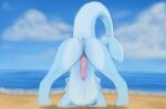  bodily_fluids butt conditional_dnp cum cum_in_ass cum_inside eeveelution feral genital_fluids hi_res internal_balls jack-o&#039;_pose makinglemonade male marine nintendo pok&eacute;mon pok&eacute;mon_(species) pose precum presenting presenting_hindquarters rear_view solo vaporeon video_games 