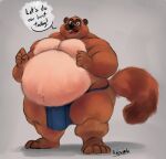  2021 animal_crossing anthro asian_clothing belly black_nose blue_clothing blue_fundoshi blue_underwear brown_body brown_fur canid canine clothing east_asian_clothing fundoshi fur hi_res humanoid_hands japanese_clothing karrnade male mammal mature_male nintendo obese obese_male overweight overweight_male raccoon_dog simple_background solo tanuki tom_nook_(animal_crossing) underwear video_games 