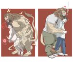  &lt;3 abdominal_bulge anal anal_penetration anthro anthro_penetrating anthro_penetrating_human big_dom_small_sub big_pecs blush bodily_fluids bottomwear brown_mane chan_kiti_chan_(artist) clothing cum cum_in_ass cum_inside dominant dominant_anthro drooling duo ejaculation excessive_cum eyes_closed felid fur genital_fluids hi_res holding_partner human human_on_anthro human_penetrated impregnation internal interspecies larger_anthro lion male male/male male_impregnation male_penetrated male_penetrating male_penetrating_male mammal mane muscular muscular_anthro muscular_male nude open_mouth ovum ovum_with_heart pantherine pants pecs penetration pregnant pregnant_male romantic romantic_couple saliva sex shirt size_difference smaller_human smaller_penetrated smoking sperm_cell submissive submissive_human sweat teeth topwear yellow_body yellow_fur 