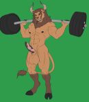  abs anthro athletic balls biceps big_balls body_hair bovid exercise felid feline flexing fur genitals grin gym hi_res horn huge_balls hybrid lion male mammal muscular nipples nude open_mouth pantherine pecs pose smile solo standing teeth weightlifting weights workout zwolf 
