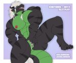  anthro azael_dragonfang azaeldragon big_pecs black_body black_scales dragon ear_piercing fingering green_body green_scales hair horn kalidragon male muscular muscular_anthro muscular_male nipple_piercing nipples pecs piercing reptile scales scalie slit slit_fingering slit_play slitfluid white_hair wingless_dragon 