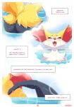  &lt;3 absurd_res bath blush bodily_fluids braixen butt butt_shot comic dark_text ellie_the_braixen english_text eyelashes eyes_closed fur heart_after_text hi_res internal_monologue looking_pleasured male male_(lore) nikkibunn nintendo number open_mouth page_number pawpads pok&eacute;mon pok&eacute;mon_(species) purple_heart purple_text signature solo sweat teeth text text_box text_with_heart thick_eyelashes tongue video_games water wet white_body white_fur yellow_body yellow_fur 