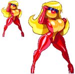  2021 alpha_channel anthro big_breasts blonde_hair brain_(inspector_gadget) breasts canid canine canis casetermk cleavage clothed clothing crossgender digital_media_(artwork) domestic_dog eyewear female hair inner_boob inspector_gadget_(franchise) low_res mammal mtf_crossgender pixel_(artwork) red_clothing rubber rubber_clothing rubber_suit simple_background skinsuit solo standing sunglasses tight_clothing transparent_background wide_hips 
