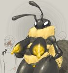  absurd_res antennae_(anatomy) anthro areola arthropod arthropod_abdomen bee big_breasts black_body black_fur blush bodily_fluids breasts compound_eyes curvy_figure erection female fur goatboydraws hand_on_hip hi_res huge_breasts human hymenopteran insect larger_anthro larger_female long_nipples male mammal multicolored_body multicolored_fur neck_tuft nipples non-mammal_breasts puffy_areola size_difference slightly_chubby smaller_human smaller_male sweat thick_thighs tuft two_tone_body two_tone_fur voluptuous wide_hips yellow_body yellow_fur 