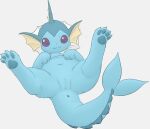  anus blue_body eeveelution female feral fin genitals looking_at_viewer lying mcsadat nintendo on_back pok&eacute;mon pok&eacute;mon_(species) presenting presenting_pussy purple_eyes pussy simple_background solo spread_legs spreading tail_fin vaporeon video_games white_background 