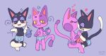  animal_crossing anthro black_body black_fur blush bob_(animal_crossing) bong clothed clothing digital_media_(artwork) domestic_cat drugs duo felid feline felis fur genitals kissing male male/male mammal nintendo penis punchy_(animal_crossing) purple_body purple_fur simple_background smoking_weed tempura_puppy underwear video_games 