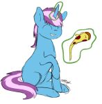  alpha_channel blue_body cloud-drawings equid equine eyes_closed fan_character food gyro_tech hasbro hooves horn magic male mammal mane my_little_pony pink_body pizza quadruped sitting solo unicorn unicorn_horn 